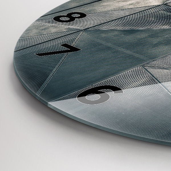 Okrúhle hodiny Kovové abstraktné trojuholníky