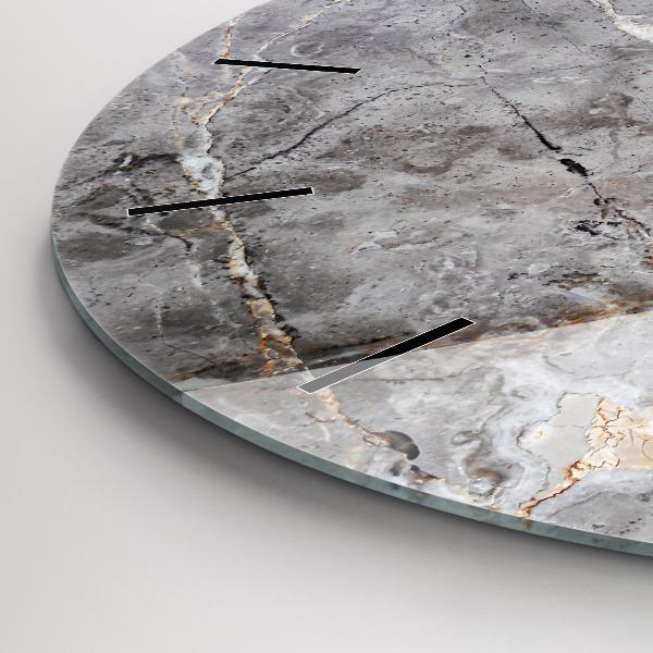 Okrúhle hodiny Šedý žulový mramor