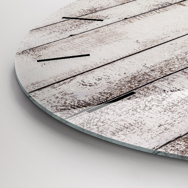 Okrúhle hodiny Svetlé drevené dosky