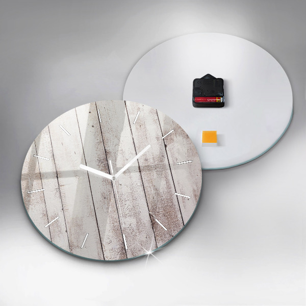 Okrúhle hodiny Svetlé drevené dosky