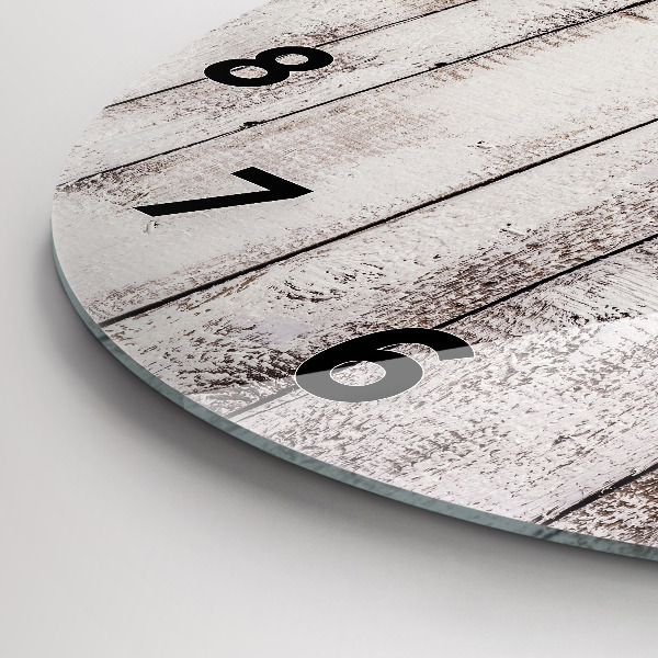 Okrúhle hodiny Svetlé drevené dosky