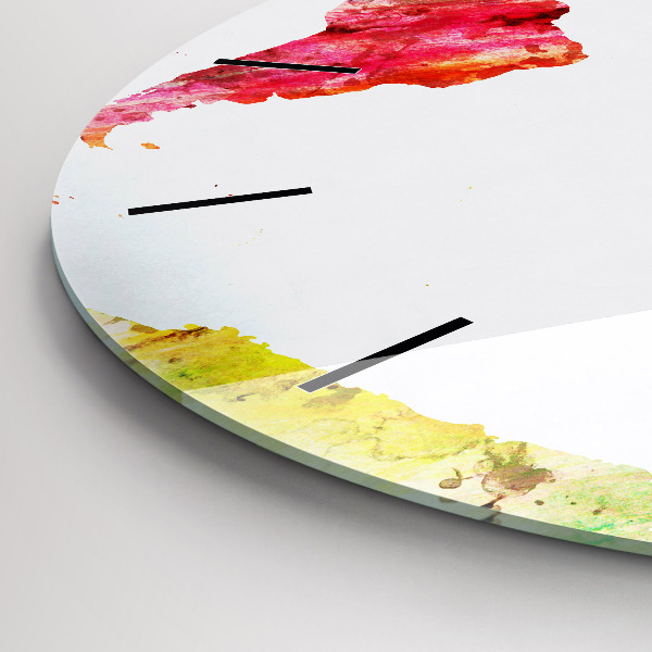 Okrúhle hodiny Akvarelová mapa sveta