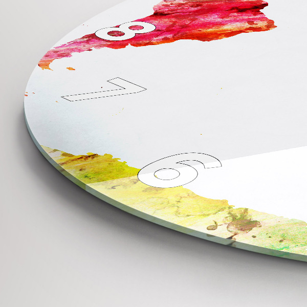 Okrúhle hodiny Akvarelová mapa sveta