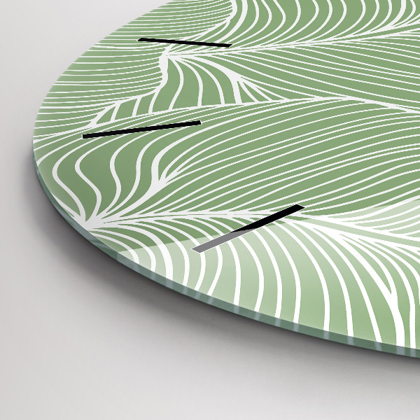 Okrúhle hodiny Listy prírodný vzor