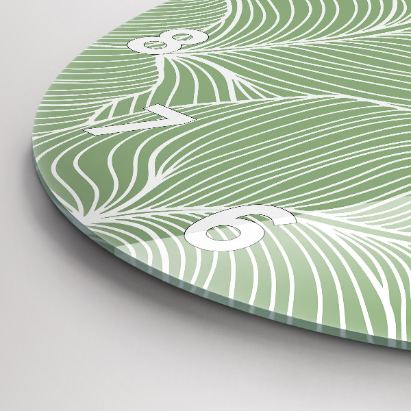 Okrúhle hodiny Listy prírodný vzor