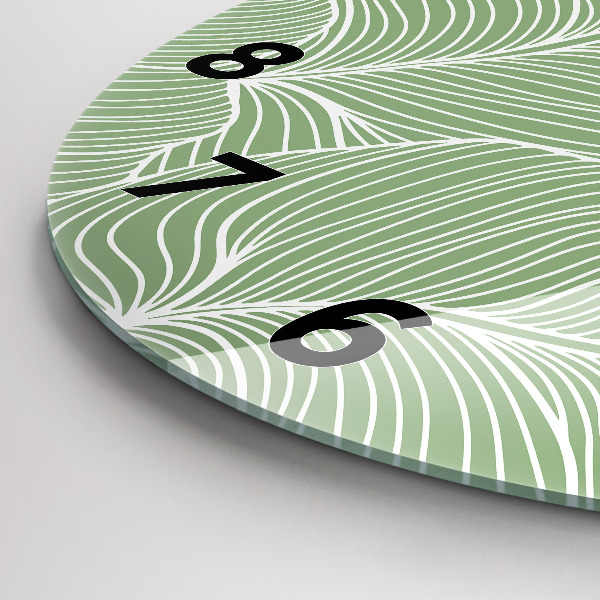 Okrúhle hodiny Listy prírodný vzor