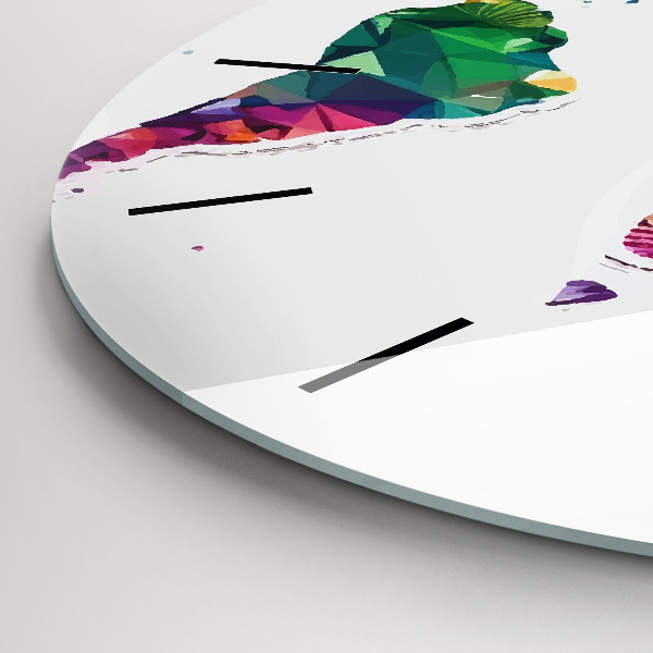 Okrúhle hodiny Mapa sveta s trojuholníkmi