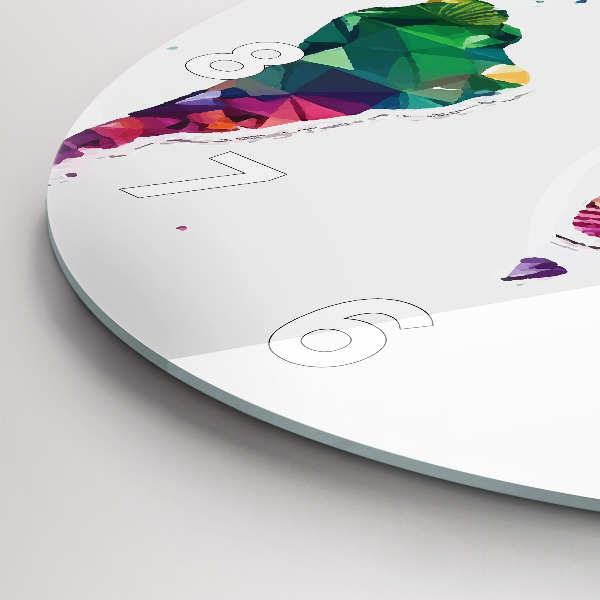 Okrúhle hodiny Mapa sveta s trojuholníkmi