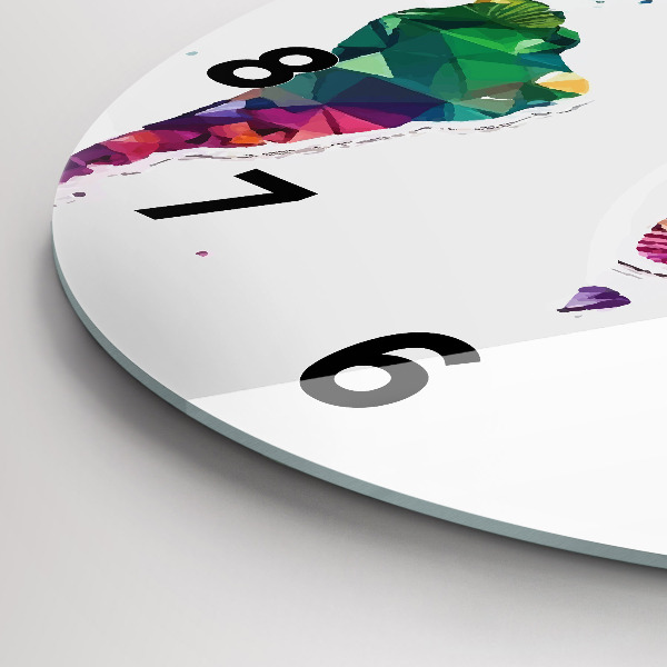 Okrúhle hodiny Mapa sveta s trojuholníkmi