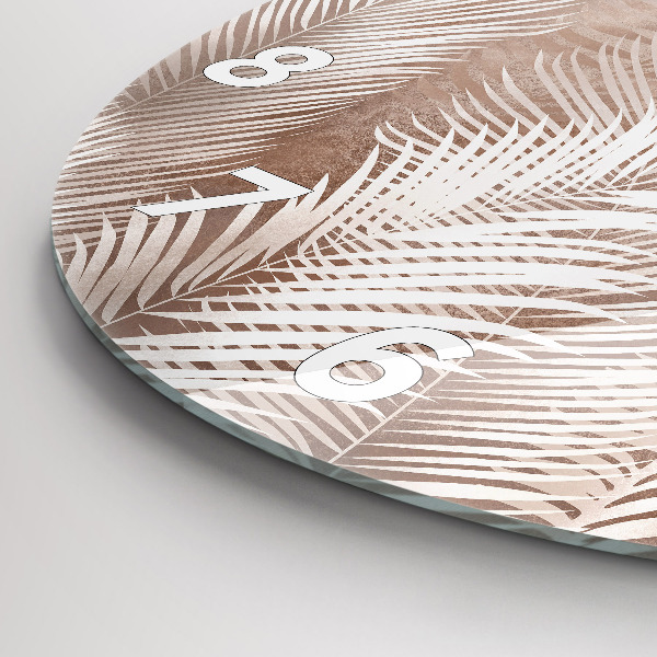 Okrúhle hodiny Tropické boho listy