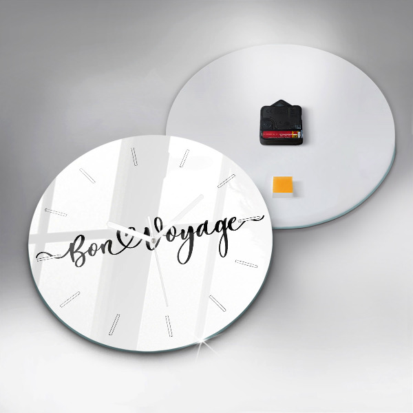 Okrúhle hodiny Nápis Bon voyage