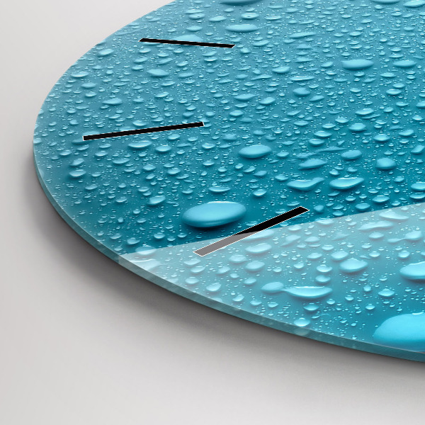 Okrúhle hodiny Kvapky vody na skle