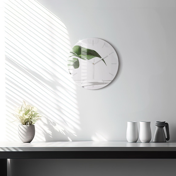 Okrúhle hodiny Abstraktné listy