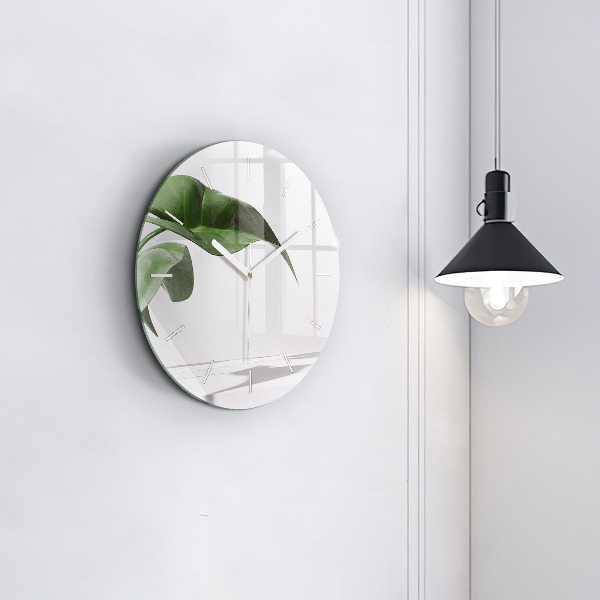 Okrúhle hodiny Abstraktné listy