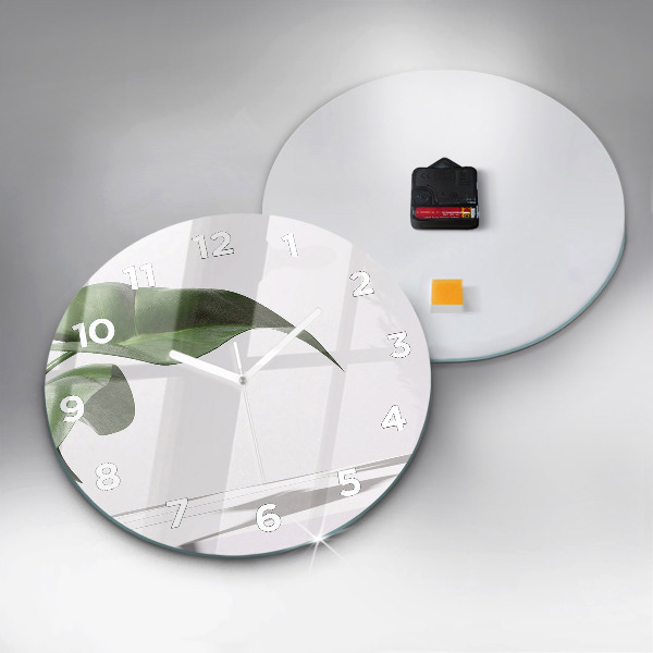 Okrúhle hodiny Abstraktné listy