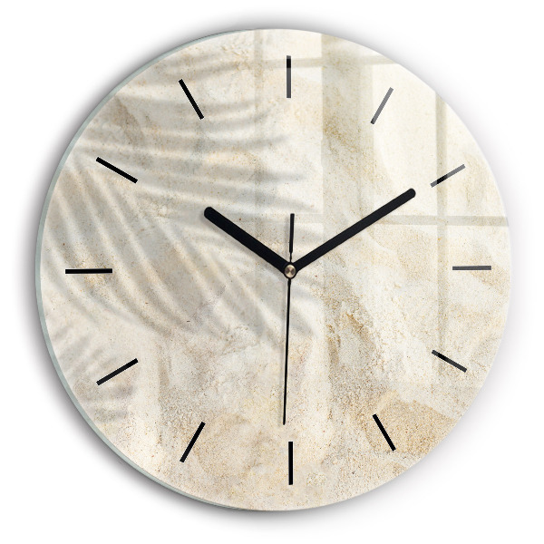 Okrúhle hodiny Tieň palmy v piesku