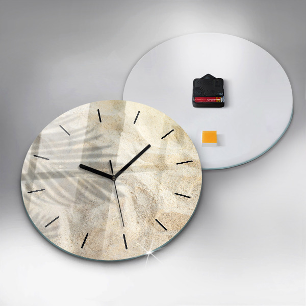 Okrúhle hodiny Tieň palmy v piesku