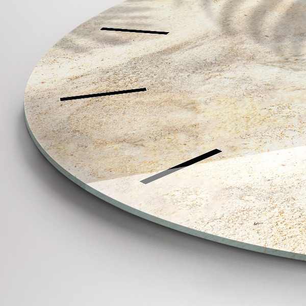 Okrúhle hodiny Tieň palmy v piesku