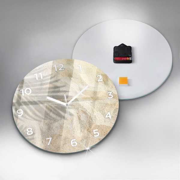 Okrúhle hodiny Tieň palmy v piesku