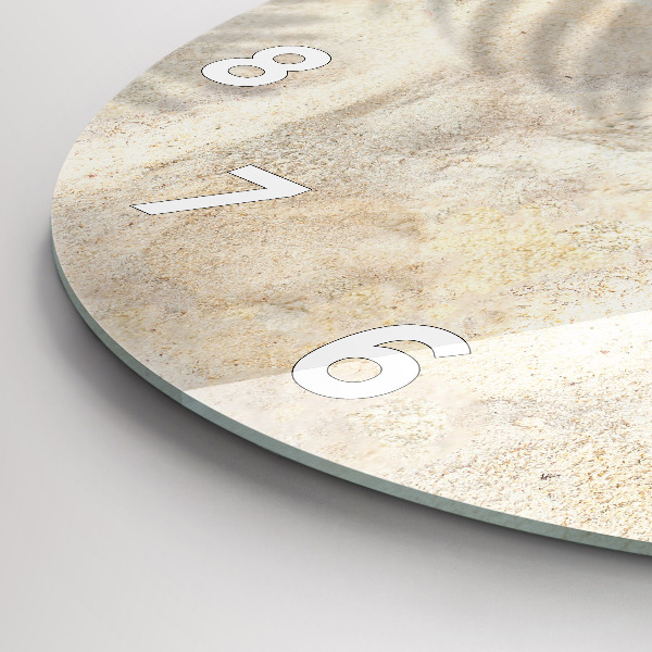 Okrúhle hodiny Tieň palmy v piesku