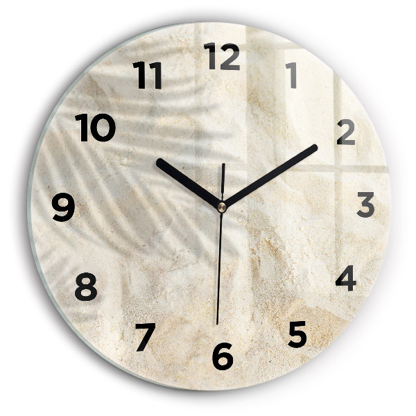 Okrúhle hodiny Tieň palmy v piesku