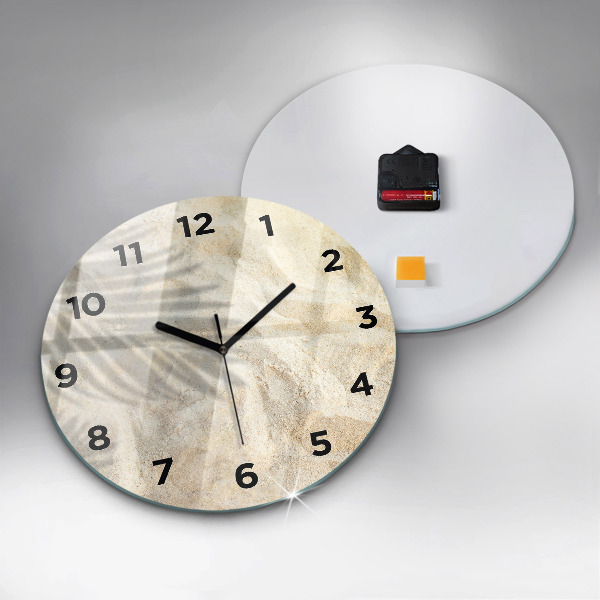 Okrúhle hodiny Tieň palmy v piesku