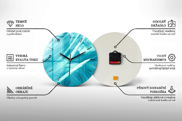 Okrúhle hodiny Pastelové listy – trópy