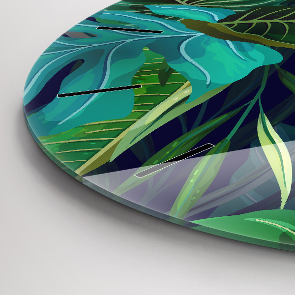 Okrúhle hodiny Exotické listy