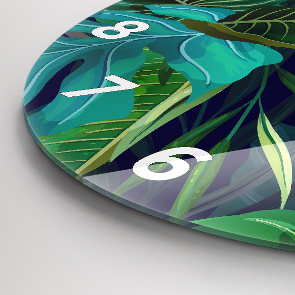 Okrúhle hodiny Exotické listy