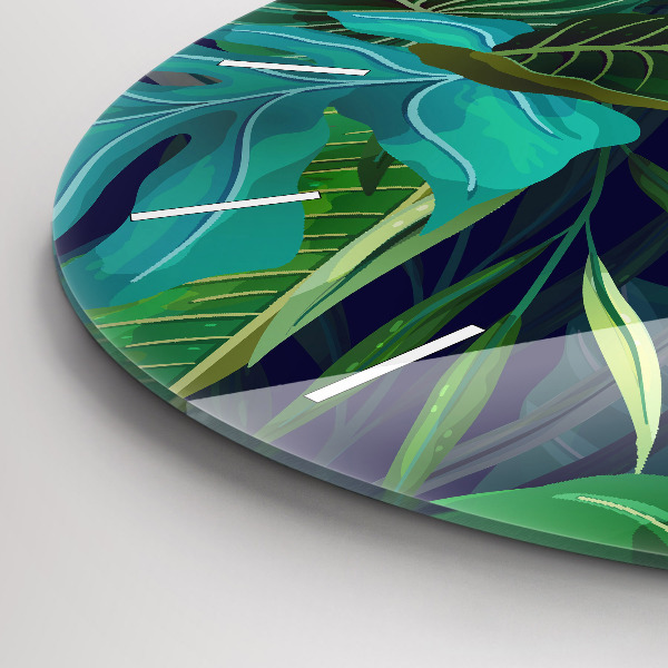 Okrúhle hodiny Exotické listy