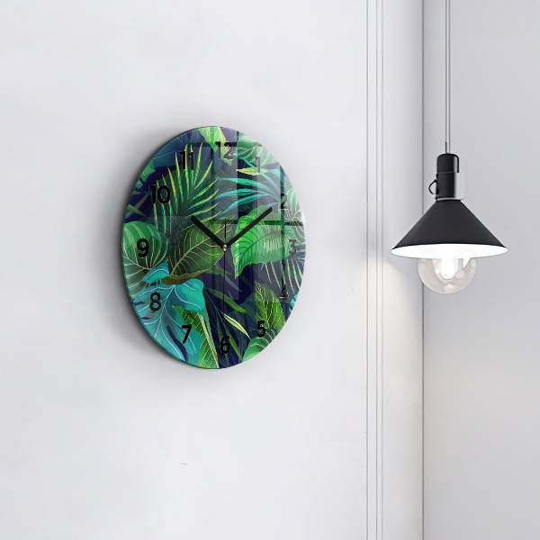 Okrúhle hodiny Exotické listy