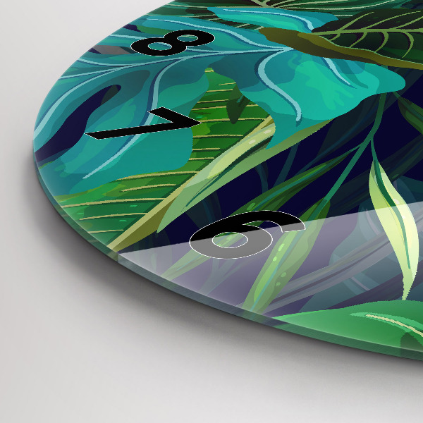 Okrúhle hodiny Exotické listy