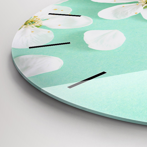 Okrúhle hodiny Kvitnúce kvety jabloní