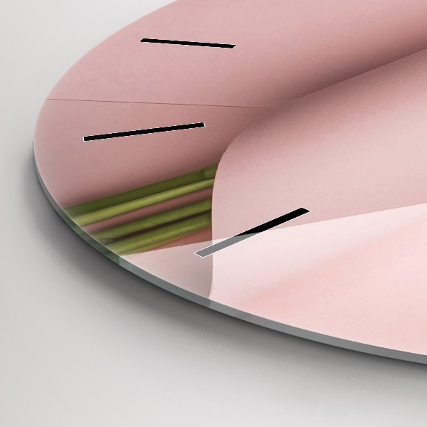 Okrúhle hodiny Kytica z tulipánových kvetov