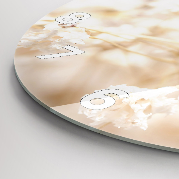 Okrúhle hodiny Malé biele kvety