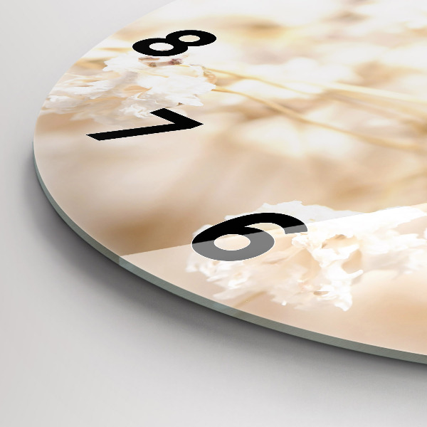 Okrúhle hodiny Malé biele kvety