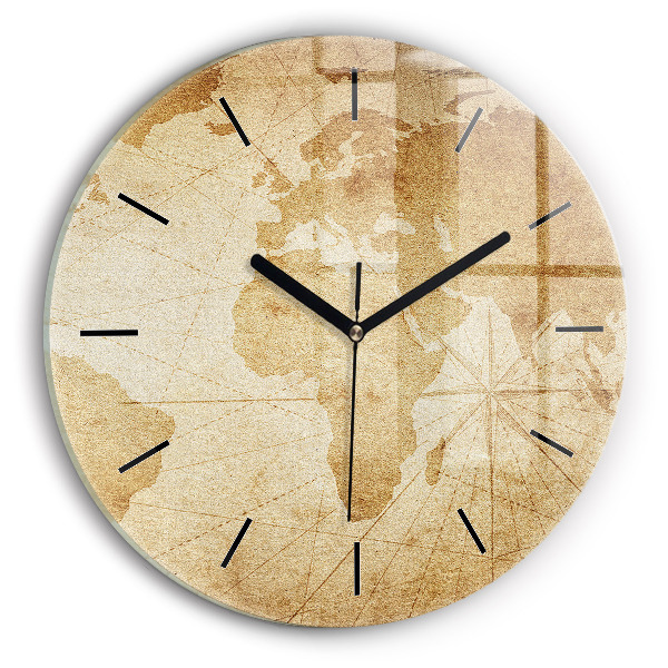 Okrúhle hodiny Vintage mapa sveta