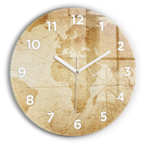 Okrúhle hodiny Vintage mapa sveta