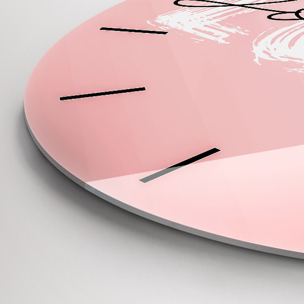 Okrúhle hodiny Nápis Milujte sa