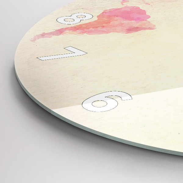 Okrúhle hodiny Akvarelová mapa sveta