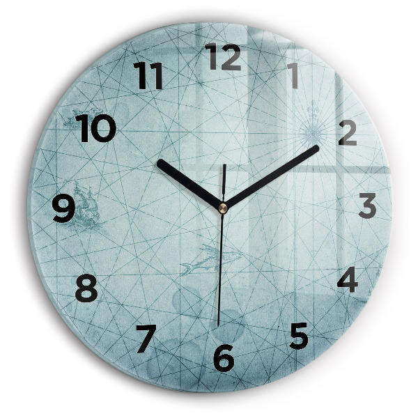 Okrúhle hodiny Vintage mapa