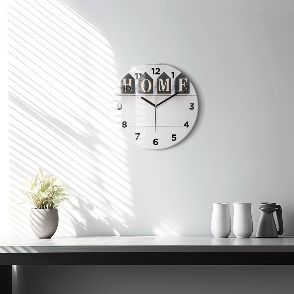 Okrúhle hodiny Domový nápis