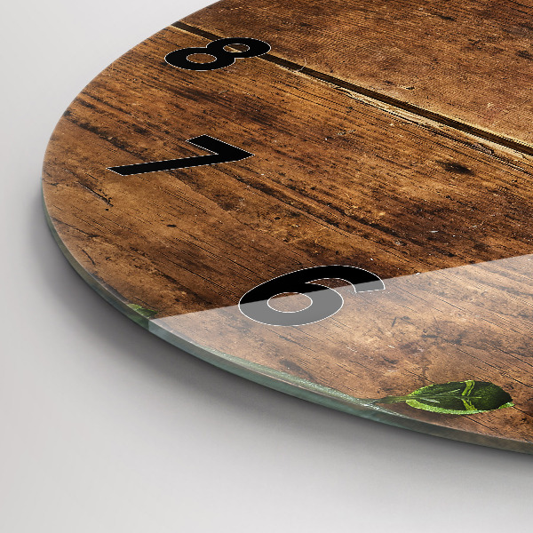 Okrúhle hodiny Rustikálne drevo