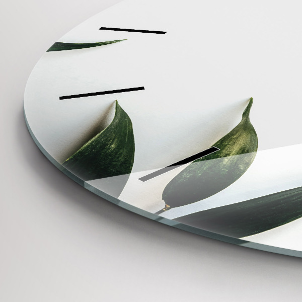 Okrúhle hodiny Rám z listov