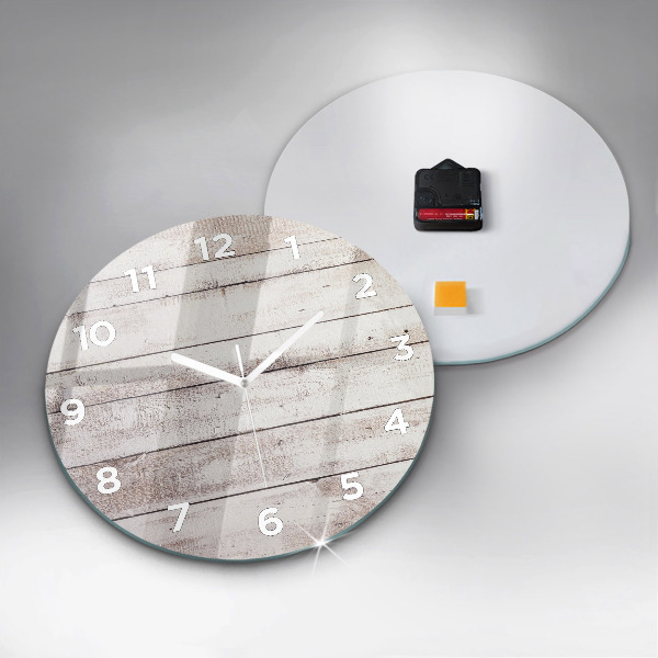 Okrúhle hodiny Svetlé drevené dosky