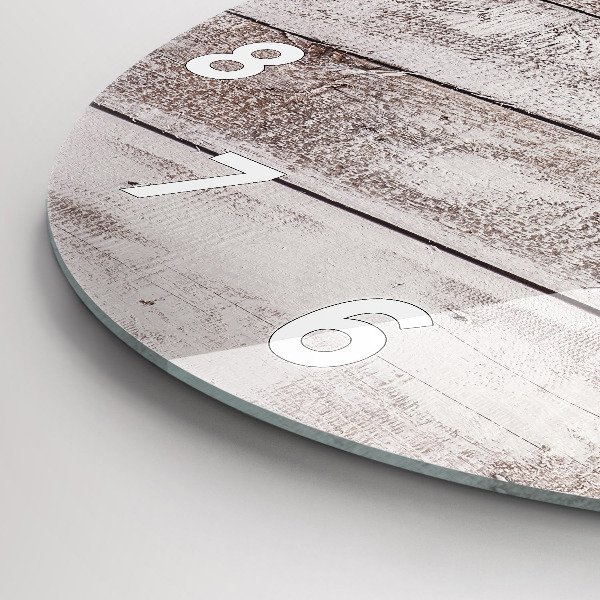 Okrúhle hodiny Svetlé drevené dosky