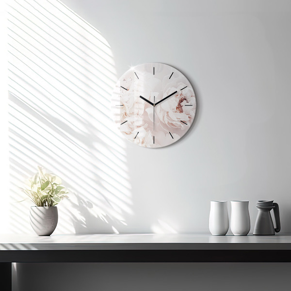 Okrúhle hodiny Kvety pivonky