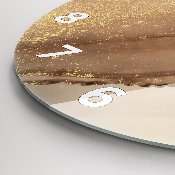 Okrúhle hodiny Béžové moderné umenie