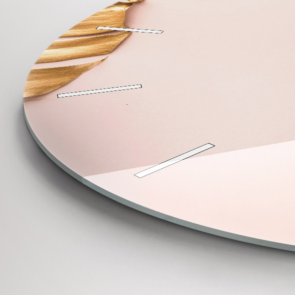 Okrúhle hodiny Zlaté tropické listy