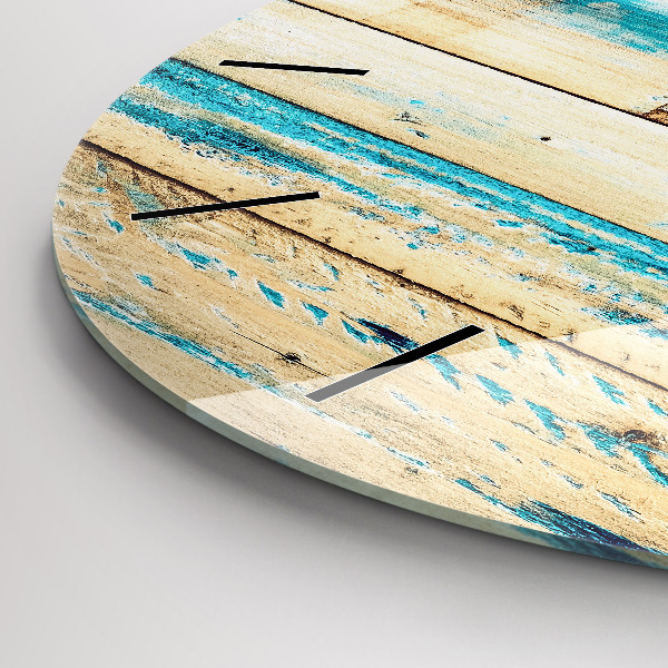 Okrúhle hodiny Poškriabané drevo